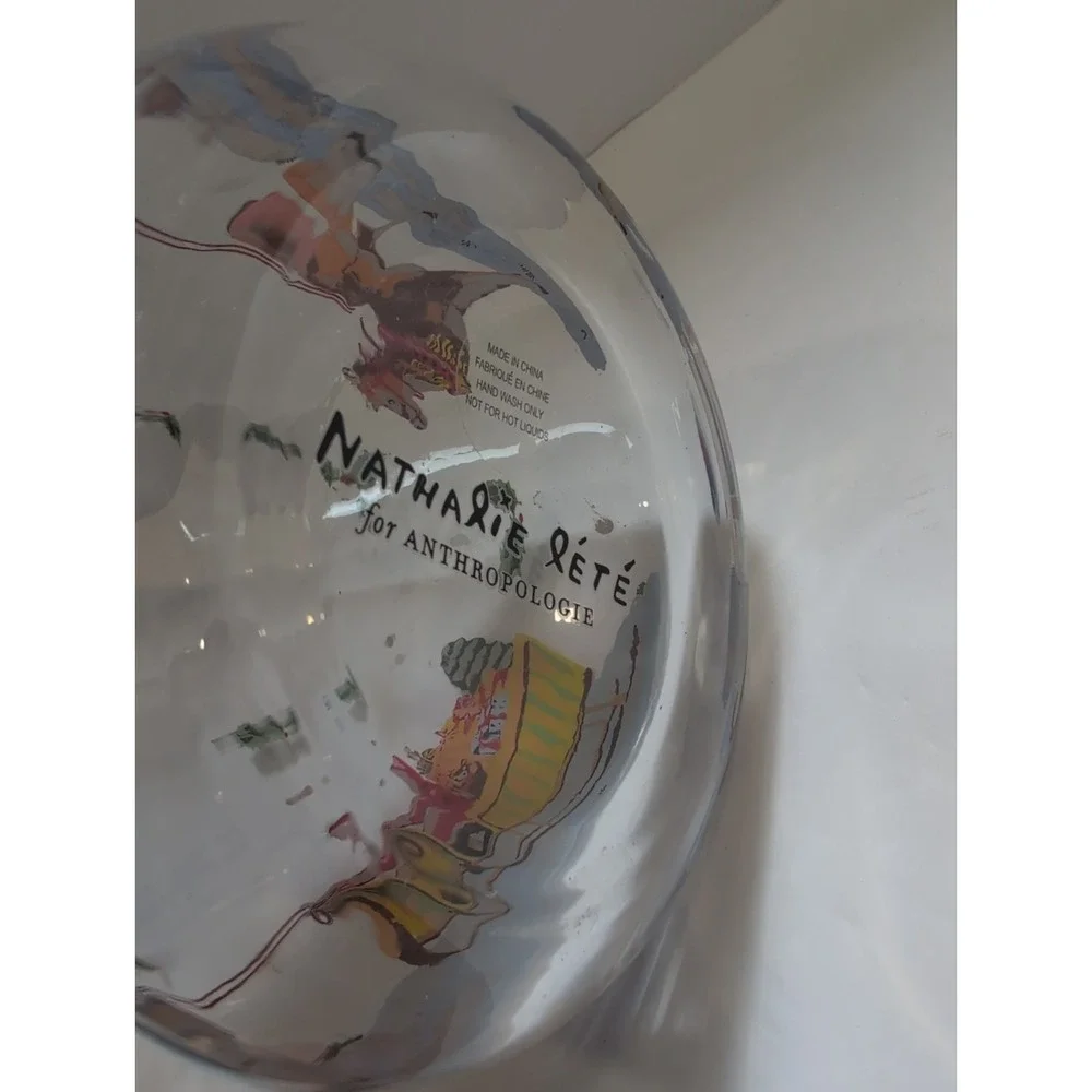 Anthropologie Nathalie Lete Santa Sleigh Christmas Holiday Carafe Glass 57.7 Oz